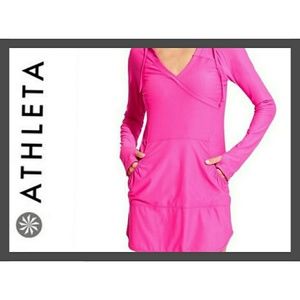 Athleta Hooded Dress Wick it Cover Up Pink Size S